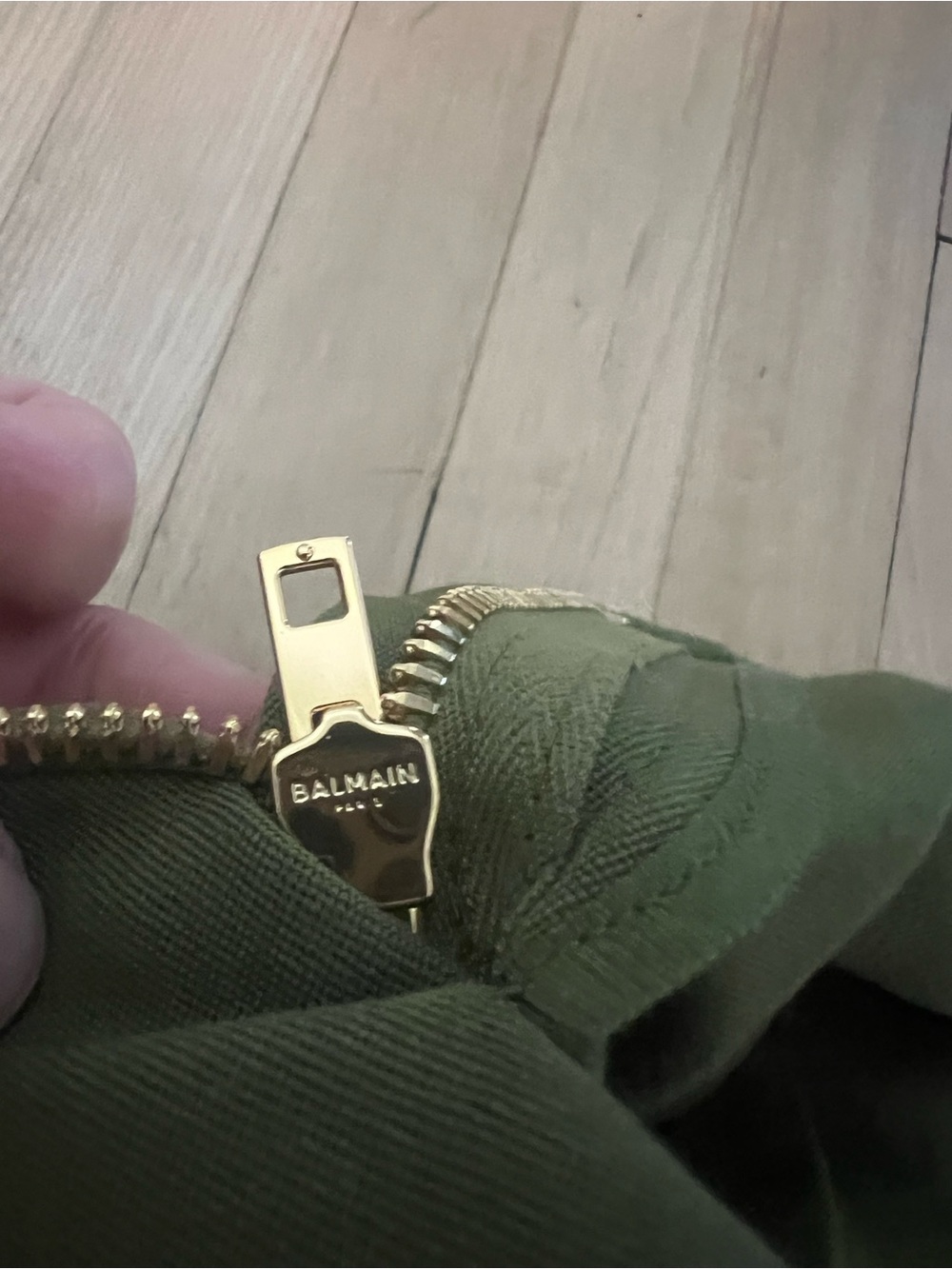 Balmain Olive Green High-Waist Pants - Picture 10 of 10